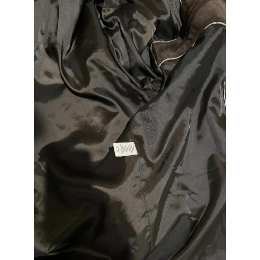 Banana Republic Soft Heavy Weight Chocolate Brown Suede Leather Jacket - M